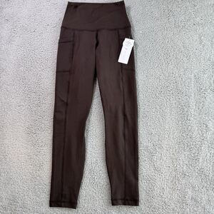 Yogalicious Lux Leggings Women's XS Brown‎ Tribeca Ankle Workout Gym Pants